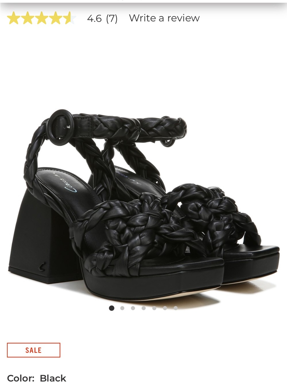 Circus by Sam Edelman Black Braided Platform Block Heels